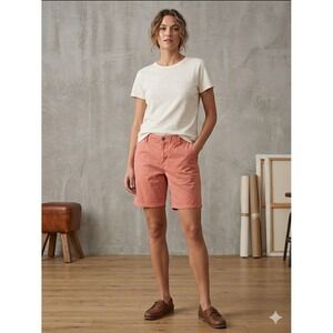 Carve Designs Shorts Womens 4 Coral Orange Tencel Blend Stretch Utility 6in